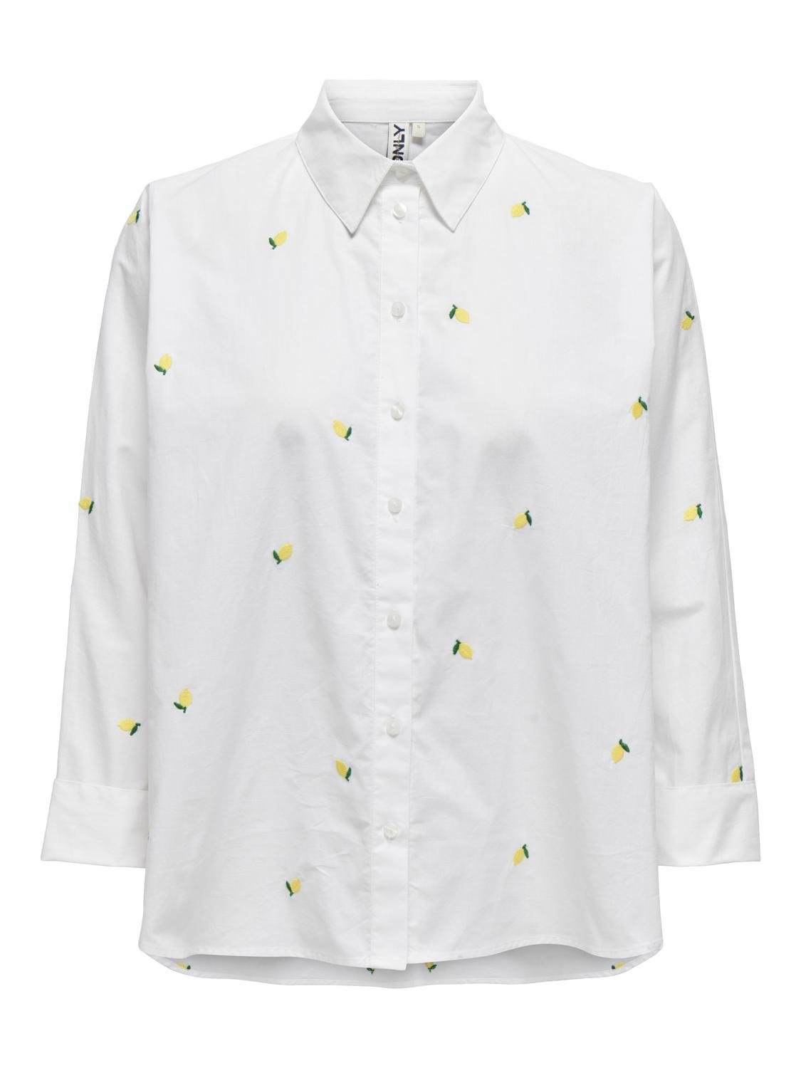 ONLNEW LINA GRACE L/S Shirt - Hvit